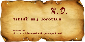 Miklóssy Dorottya névjegykártya
